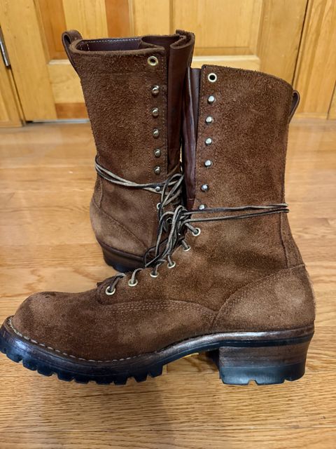 Photo by cleofus on July 2, 2026 of the Drew’s Boots Lace To Toe Roughout in Seidel Brown Domain Roughout.