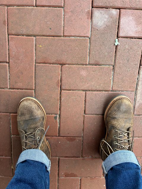Photo by BobbyV on July 10, 2026 of the Truman Cap Toe Boot in C.F. Stead Stone Rambler.