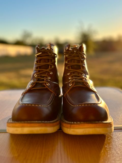 Photo by BigandTall_Times on November 3, 2025 of the Nicks Moc Toe in Horween Shackelton  Brown.