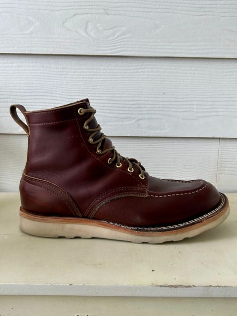 Photo by BigandTall_Times on December 4, 2025 of the Nicks Moc Toe in Horween Shackelton  Brown.