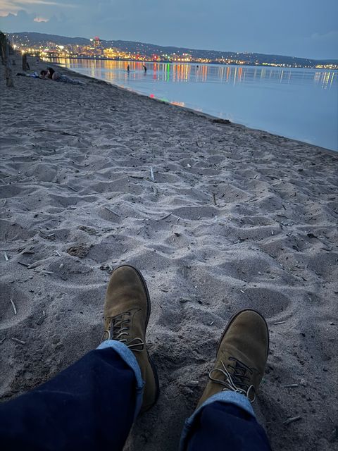 Photo by beerdlife on July 21, 2026 of the Red Wing Merchant in S.B. Foot Olive Mohave Roughout.