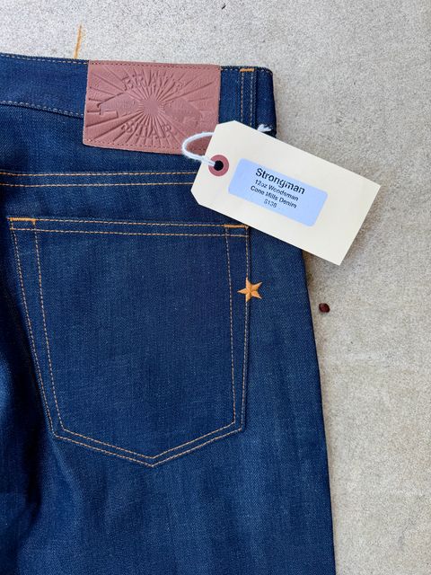 Photo by manco on July 25, 2026 of the Brave Star Strongman in 12 Oz “Woodsman” Cone Mills Raw Selvedge Denim (100% Cotton).