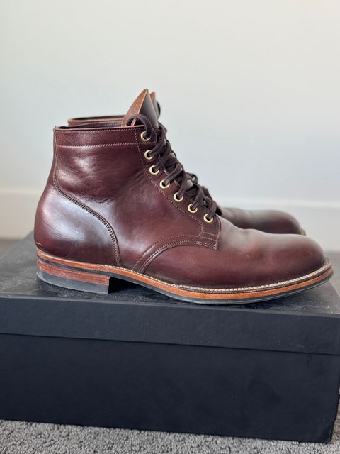 Photo by pablosstuff on October 20, 2024 of the Viberg Service Boot in Horween Brown Chromexcel.