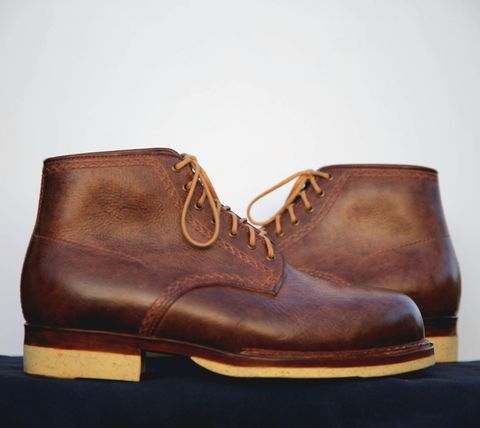 Photo by mllcb42 on October 1, 2025 of the Corder & Hide Derby Boot in Badalassi Carlo Machiatto Nemesis.