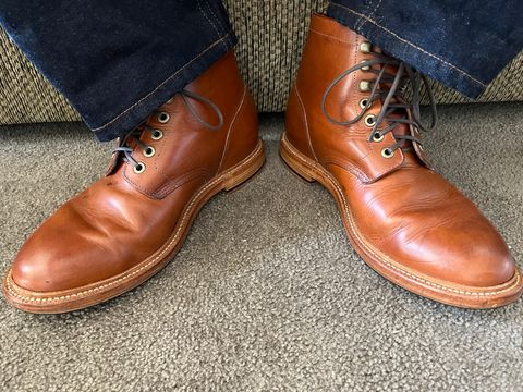 Photo by Abel on April 1, 2025 of the Grant Stone Diesel Boot in Badalassi Carlo Saddle Tan Minerva.