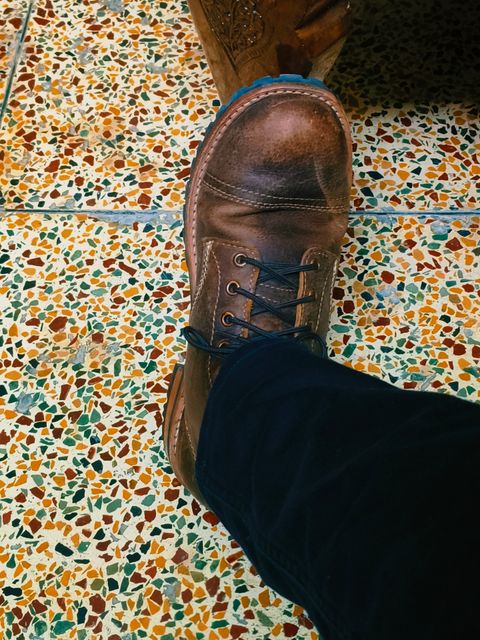 Photo by Nakul on October 31, 2025 of the Craft & Glory 6" Ranger Boots in Full Grain Bufallo Oiled Leather.