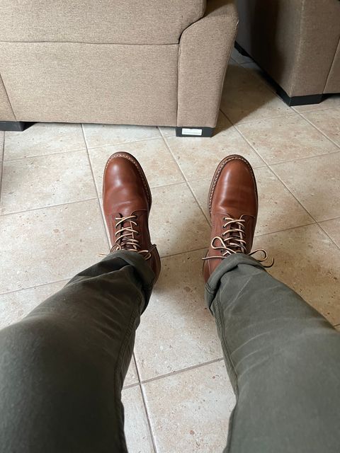Photo by GADobbins on January 3, 2026 of the White's MP-Sherman Plain Toe in Horween British Tan Chromexcel.