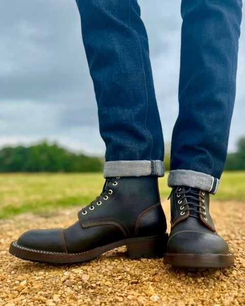 Photo by bconner2112 on July 17, 2026 of the Bordon Tukano Boots in Wickett & Craig Black Waxed Flesh - Nut Core.