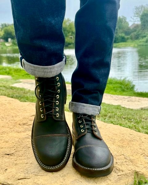 Photo by bconner2112 on July 17, 2026 of the Bordon Tukano Boots in Wickett & Craig Black Waxed Flesh - Nut Core.