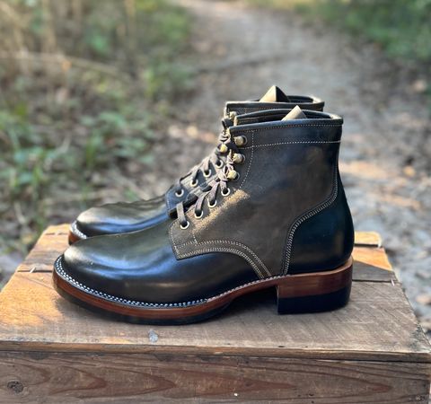 Photo by bconner2112 on October 2, 2025 of the Prof Barnets Nelson Boots in Conceria Il Ponte Horse Butt.