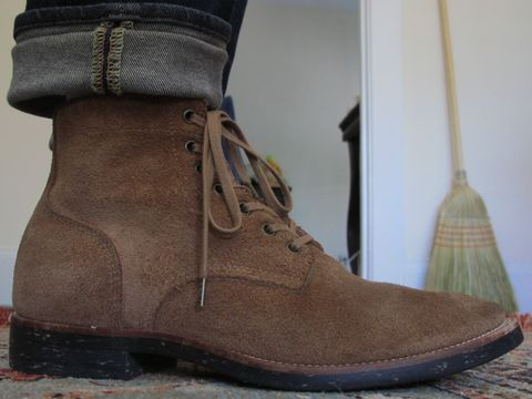 Photo by jonok228 on July 1, 2026 of the Quan Shoemaker Escape Boots in Brown Reverse Cowhide.