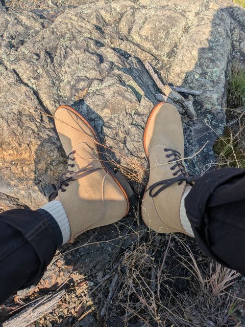 Photo by jonok228 on July 23, 2026 of the SKOOB M-43 Service Shoes in Beige Roughout.