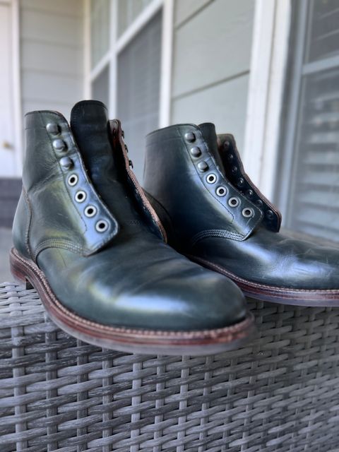 Photo by Arby on May 13, 2026 of the Grant Stone Diesel Boot in Horween Navy Chromexcel.