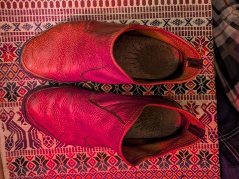 Photo by Valliant on March 6, 2026 of the Queen City footwear Vermont House Shoe Hi-Top in Unknown Leather.