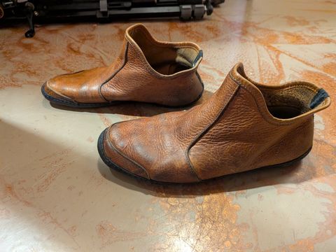 Photo by Valliant on April 6, 2026 of the Queen City footwear Vermont House Shoe Hi-Top in Unknown Leather.