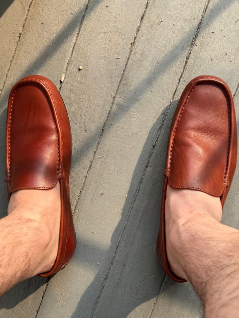 Photo by lemoncurry on July 15, 2026 of the Anthony Veer Cleveland Driver in Saddle Tan Leather.