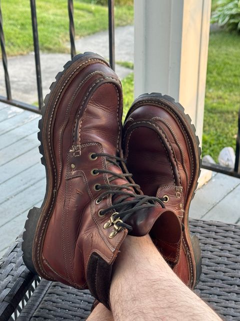 Photo by lemoncurry on June 8, 2026 of the Grant Stone Field Boot in Badalassi Carlo Saddle Tan Minerva.