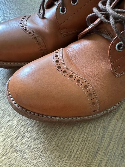 Photo by lemoncurry on July 6, 2026 of the Saddleback Leather Officer’s Boot in Unknown Natural Veg Tan.