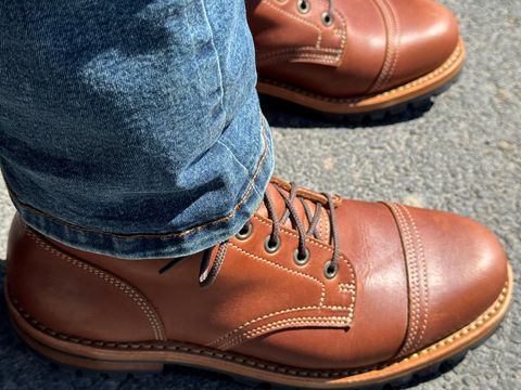 Photo by lemoncurry on June 1, 2026 of the Truman Cap Toe Boot in Brown Oiled Smooth Out.
