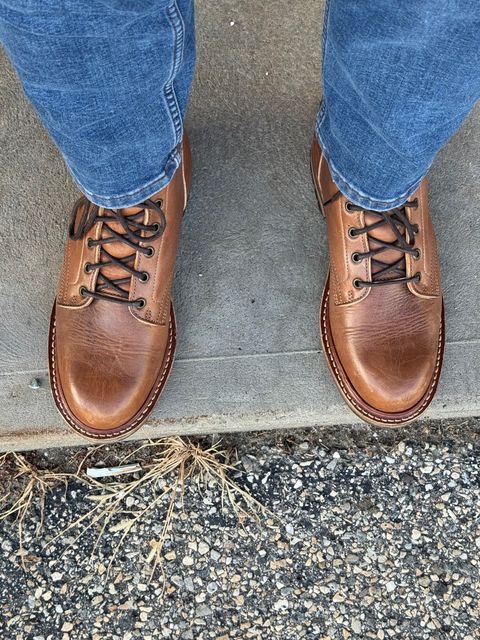 Photo by lemoncurry on July 7, 2026 of the Truman Plain Toe Boot in British Tan Grizzly.