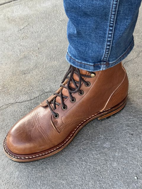 Photo by lemoncurry on July 7, 2026 of the Truman Plain Toe Boot in British Tan Grizzly.