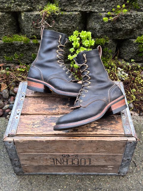 Photo by Aaron on February 5, 2026 of the Nicks Ranger in Horween Black Waxed Flesh.