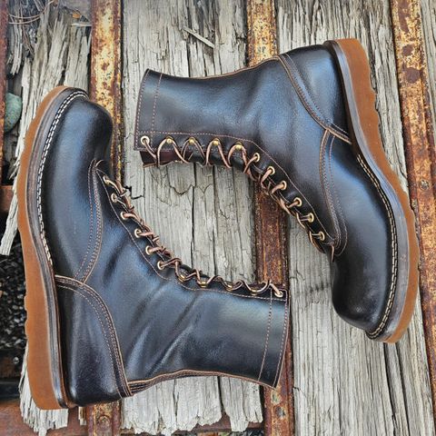 Photo by shipwreckwillie on April 7, 2025 of the Nicks Lace To Toe in Horween Brown Waxed Flesh.