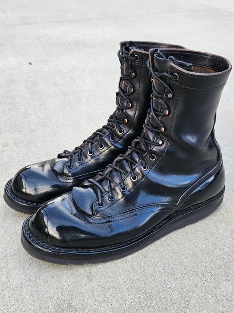Photo by shipwreckwillie on July 13, 2026 of the Nicks Lace To Toe in Horween Black Chromexcel.