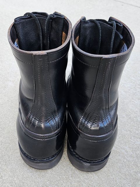 Photo by shipwreckwillie on July 13, 2026 of the Nicks Lace To Toe in Horween Black Chromexcel.