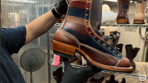 Photo by BigDawg308 on July 15, 2026 of the Frank's Boots The Baker Boot - 250th USA Anniversary in Wickett and Craig Flag & Wickett & Craig Medium Brown Traditional Harness.