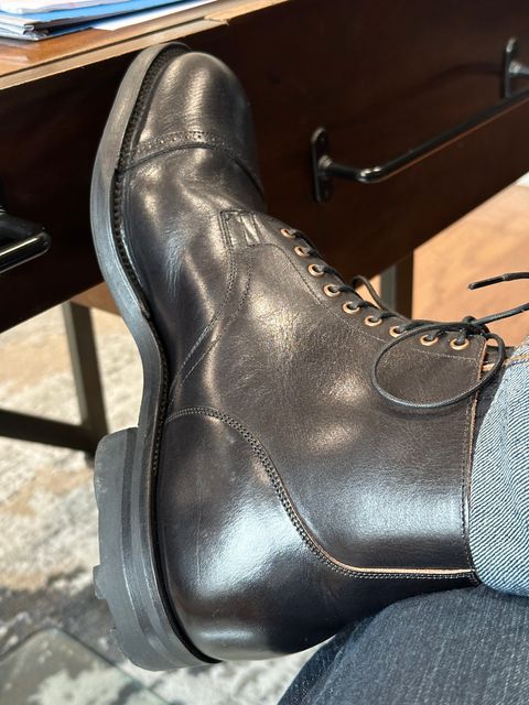 Photo by PMap on July 14, 2026 of the Viberg Service Boot in Conceria Walpier Nero Tuscany.