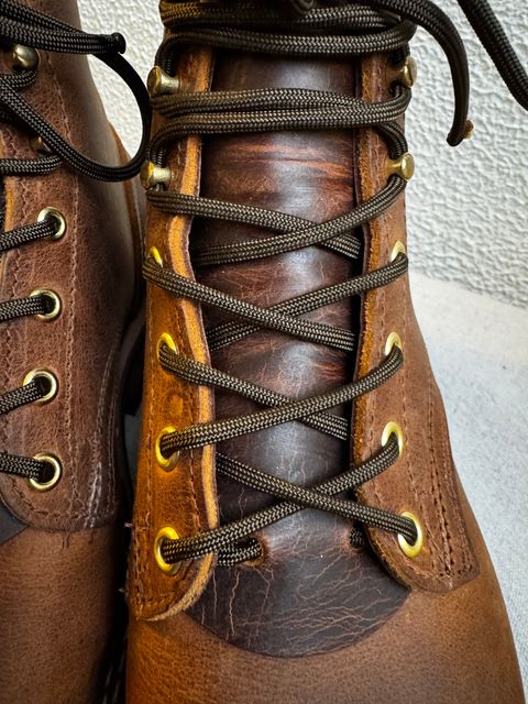 Photo by brvcha on December 8, 2025 of the Nicks Robert in Horween Orange Predator.