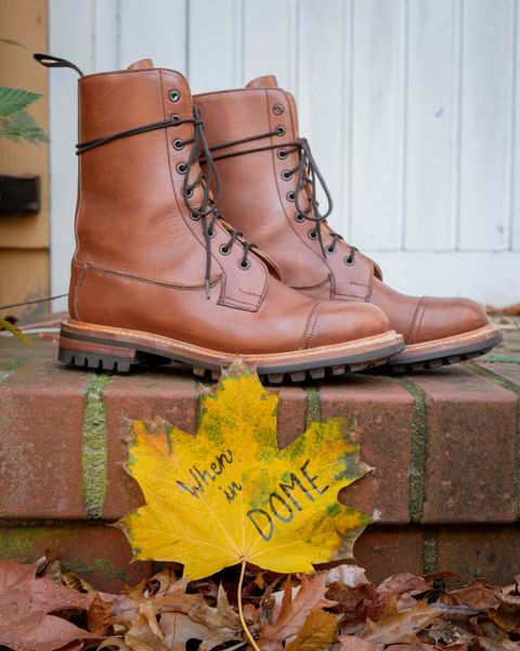 Photo by LydiaWinters on November 5, 2024 of the Tricker's Lucia Super Boot in Tanneries Haas Gold.