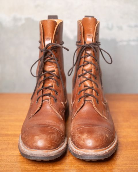 Photo by LydiaWinters on March 5, 2025 of the Tricker's Lucia Super Boot in Tanneries Haas Gold.