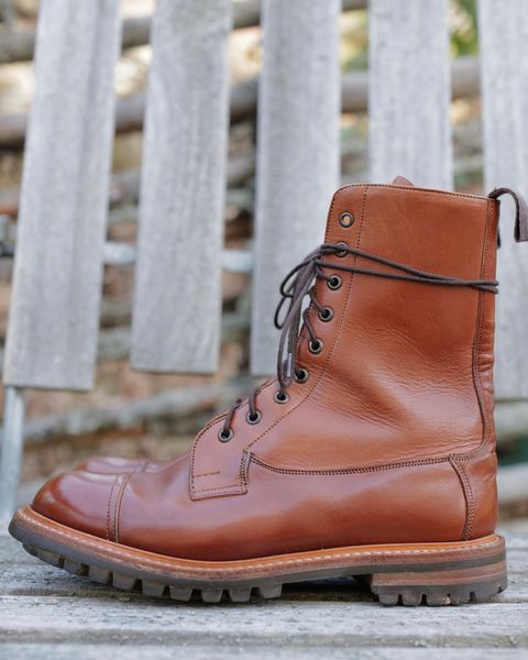 Photo by LydiaWinters on April 2, 2025 of the Tricker's Lucia Super Boot in Tanneries Haas Gold.