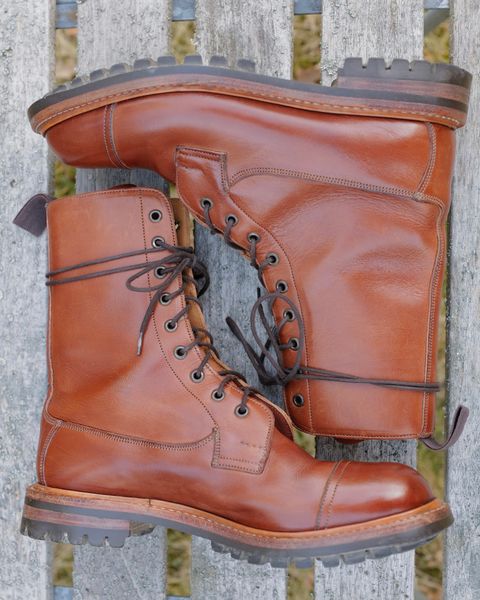 Photo by LydiaWinters on April 2, 2025 of the Tricker's Lucia Super Boot in Tanneries Haas Gold.