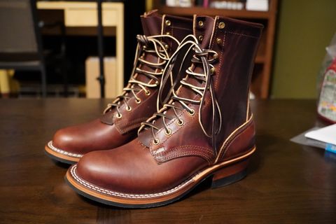 Photo by MaxxBot on February 7, 2026 of the Nicks Lace Up Heritage in Wickett & Craig Buck Brown Double Stuffed.