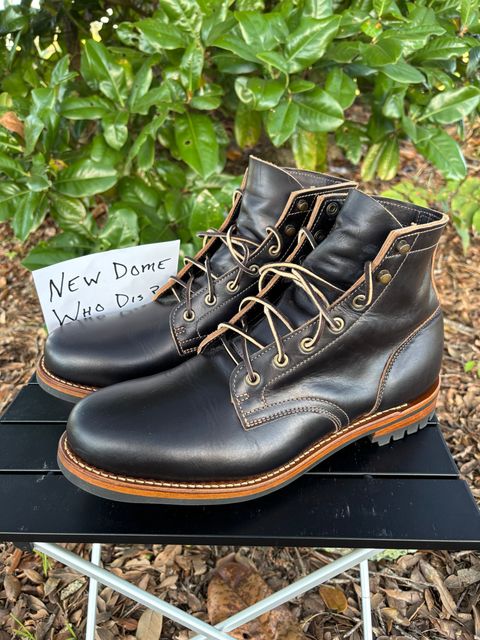 Photo by Nelms on October 2, 2025 of the Truman Plain Toe Boot in Seidel Charcoal Double Shot.