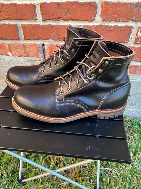 Photo by Nelms on November 3, 2025 of the Truman Plain Toe Boot in Seidel Charcoal Double Shot.