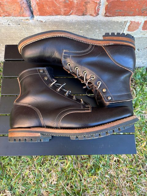 Photo by Nelms on November 3, 2025 of the Truman Plain Toe Boot in Seidel Charcoal Double Shot.