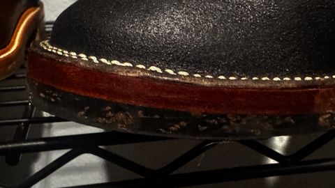 Photo by BamaBoyinTx on August 1, 2025 of the Briselblack The Keeper 'Type 2' Engineer Boot in Horween Black Waxed Flesh.