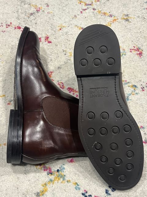 Photo by ibuycarparts on July 17, 2026 of the Grant Stone Chelsea Boot in Horween Crimson Chromexcel.