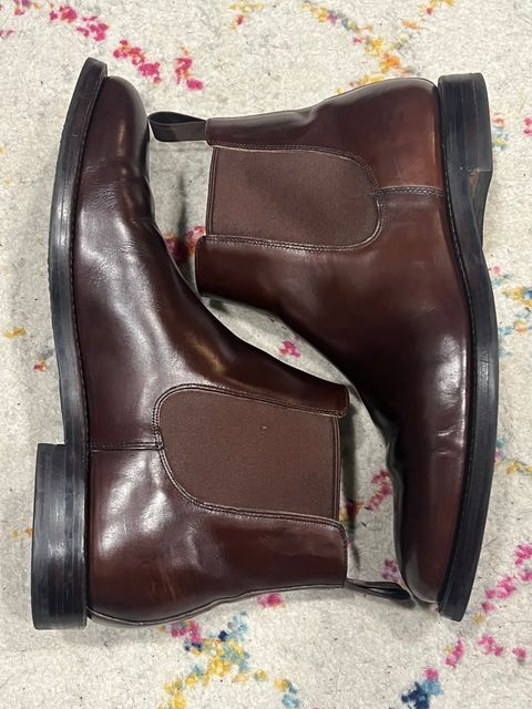 Photo by ibuycarparts on July 17, 2026 of the Grant Stone Chelsea Boot in Horween Crimson Chromexcel.