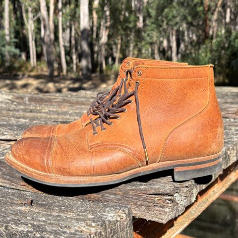 Photo by roycehamptontho on February 2, 2026 of the Viberg Service Boot in C.F Stead Nutmeg Waxed Kudu.
