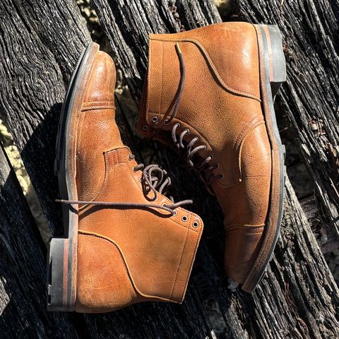 Photo by roycehamptontho on February 2, 2026 of the Viberg Service Boot in C.F Stead Nutmeg Waxed Kudu.