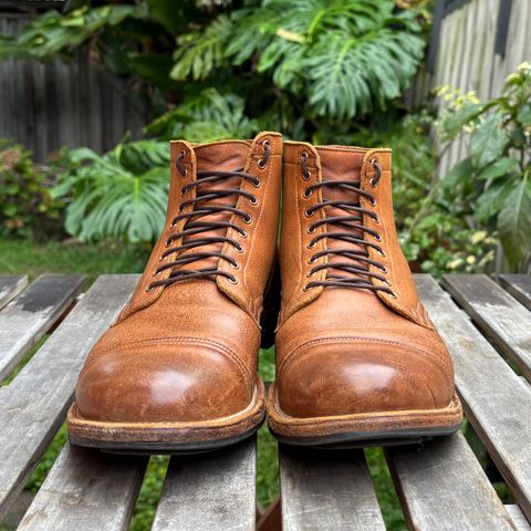 Photo by roycehamptontho on April 5, 2026 of the Viberg Service Boot in C.F Stead Nutmeg Waxed Kudu.
