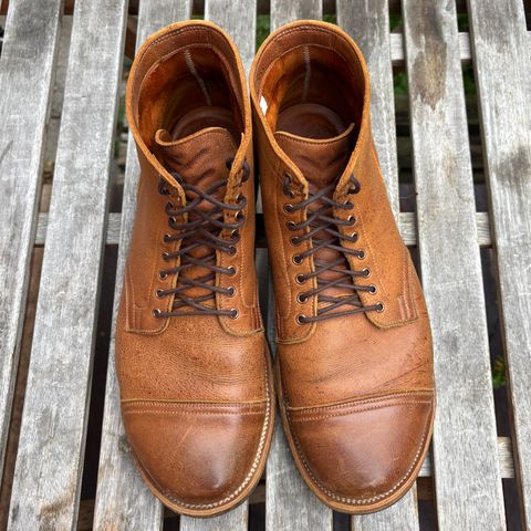 Photo by roycehamptontho on April 6, 2026 of the Viberg Service Boot in C.F Stead Nutmeg Waxed Kudu.