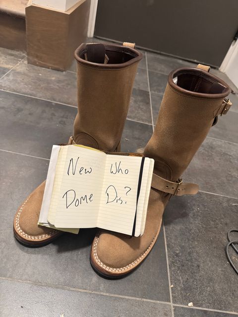 Photo by sfiegi on October 2, 2025 of the Nicks Brakeman in Horween Brown Chromexcel Roughout.