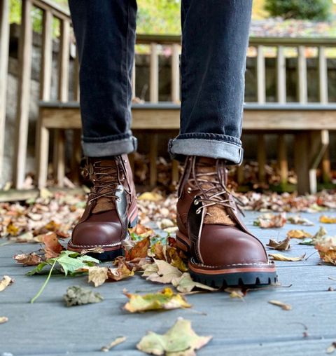Photo by PublicVanilla7328 on October 9, 2025 of the Nicks Handmade Boots Nicks X Rose Anvil ND2 in 1964 Brown/Brown Waxed Flesh.