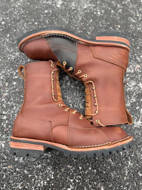 Photo by PublicVanilla7328 on March 5, 2026 of the Nicks Handmade Boots Nicks X Rose Anvil ND2 in 1964 Brown/Brown Waxed Flesh.